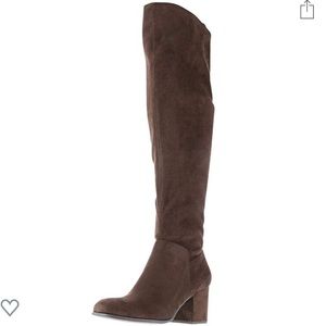 Christian Siriano chocolate over the knee boot.